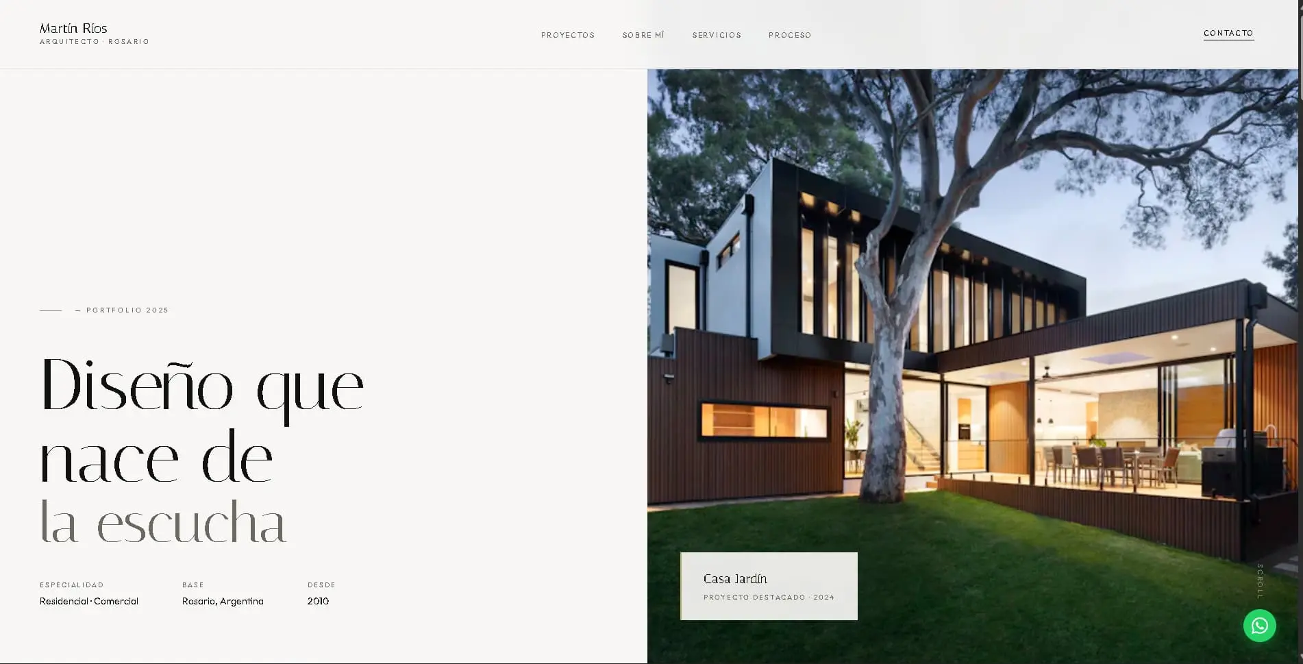 Portfolio web para arquitecto optimizado para SEO